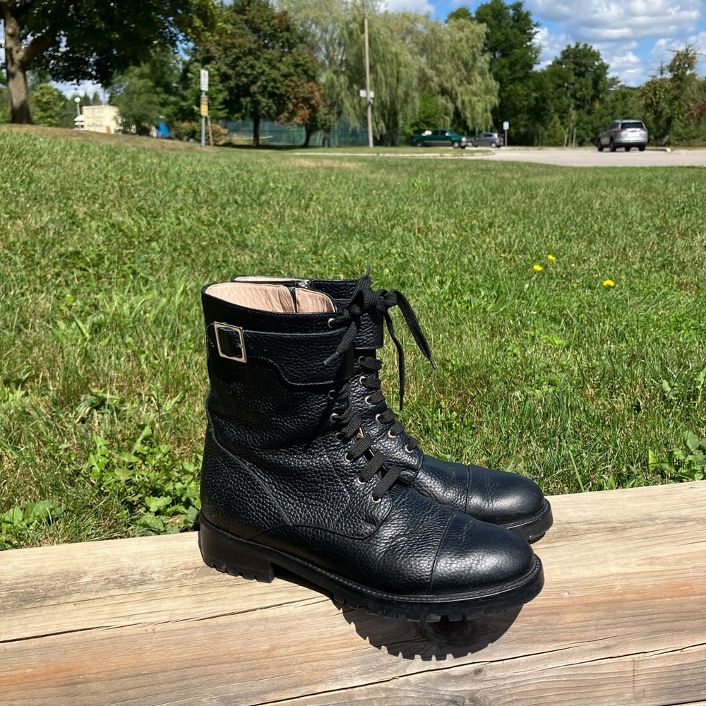 Cavallini Black Leather Lace-Up Boots